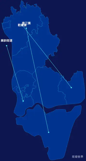 echarts湛江市坡头区geoJson地图自定义引导线